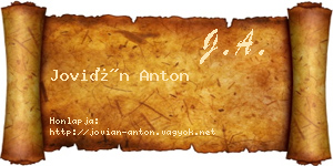 Jovián Anton névjegykártya